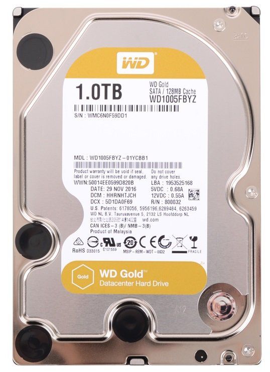 HDD 1TB 3.5" WD Gold WD1005FBYZ
