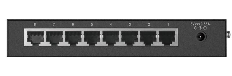 Коммутатор D-Link DES-1008D/L2B (неуправляемый, настольный, порты 10-100Base-TX: 8 шт.)