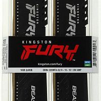 Оперативная память Kingston Fury Beast Black KF432C16BBK2/16 DDR4 - 2x 8ГБ 3200МГц, DIMM