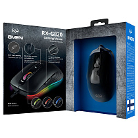 Игровая мышь SVEN RX-G820, 6+1кл, 4800 DPI, RGB-подсветка [SV-017002]