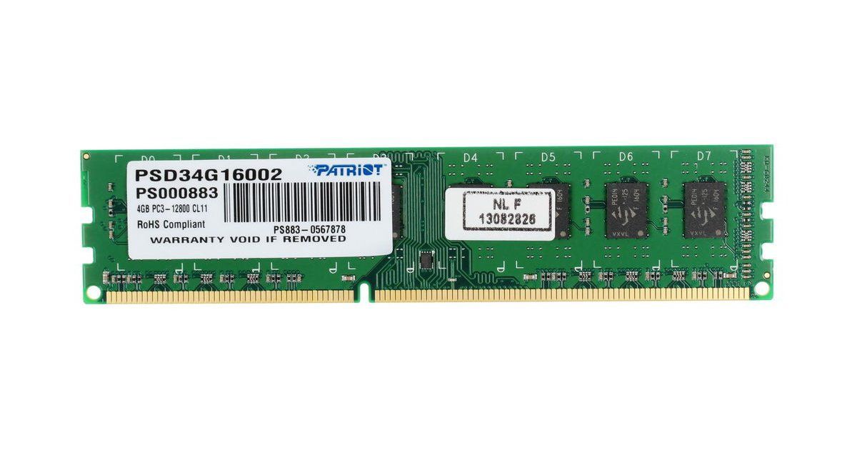 Модуль памяти DDR3 4GB PATRIOT PSD34G16002, 1600MHz, DIMM