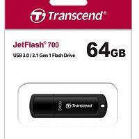 Флеш накопитель 64GB Transcend JetFlash 700 [TS64GJF700], USB 3.0 (черный)