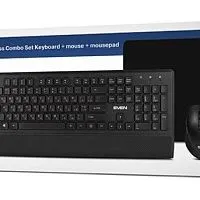 Беспроводной набор клавиатура +мышь+коврик SVEN KB-C3800W, черный [sv-017293]