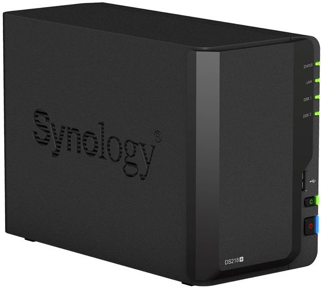 Сетевое хранилище Synology DiskStation DS218play, на 2 диска, настольный