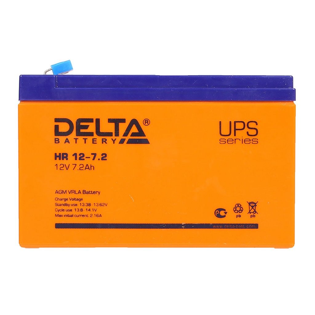 Аккумуляторная батарея для ИБП Delta HR 12-7.2, 12V, 7.2Ah