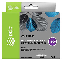 Картридж Cactus CS-LC1100C голубой (16мл) для Brother DCP-385c/6690cw/MFC-990/5890/5895/6490