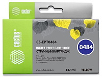 Картридж Cactus CS-EPT0484 желтый (14.4мл) для Epson Stylus Photo R200/R220/R300/R320/R340/RX500/RX6