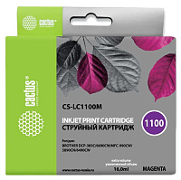 Картридж Cactus CS-LC1100M пурпурный (16мл) для Brother DCP-385c/6690cw/MFC-990/5890/5895/6490