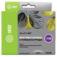 Картридж Cactus CS-LC1100Y желтый (16мл) для Brother DCP-385c/6690cw/MFC-990/5890/5895/6490