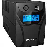 ИБП Ippon Back Power Pro II 800, 480Вт, 800ВА, черный