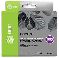 Картридж Cactus CS-LC985BK черный (15мл) для Brother DCPJ315W/DCPJ515W/MFCJ265W