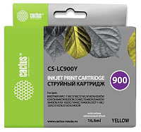 Картридж Cactus CS-LC900Y желтый (16.6мл) для Brother DCP-110/115/120/MFC-210/215/FAX-1840